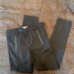 EUC Vince cropped ponte pants with leather detaiL